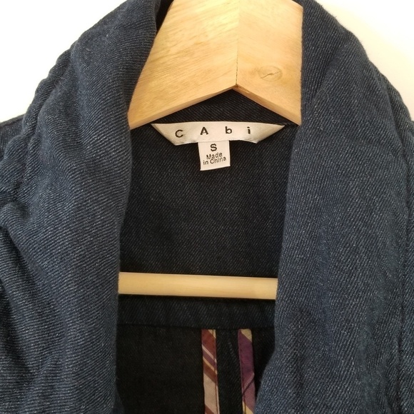 CAbi Cotton Blue Button Up Shirt Jacket Size Small - Picture 6 of 8